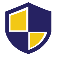 Insurance Defense Litigation Icon-A purple and yellow shield